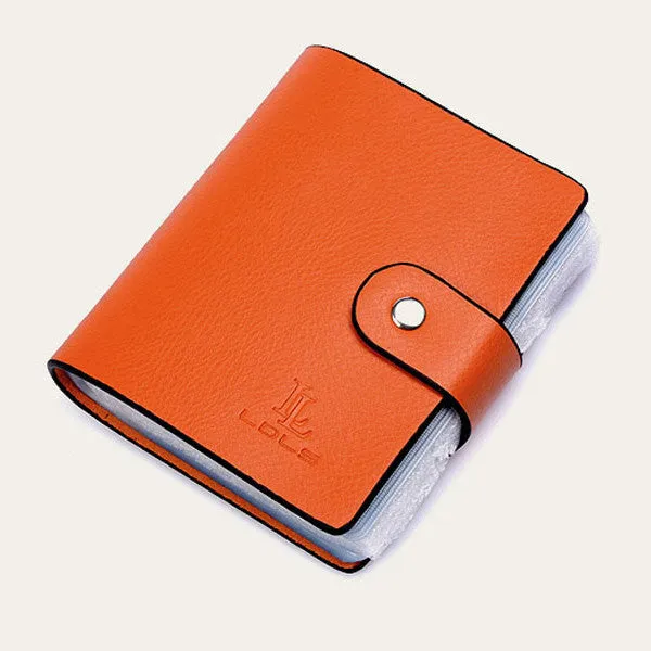 Hot Sale 60 Slots Women Men Credit Card Holder Genuine Leather Buckle Large Capacity Business ID Holders Organizer Free Shipping