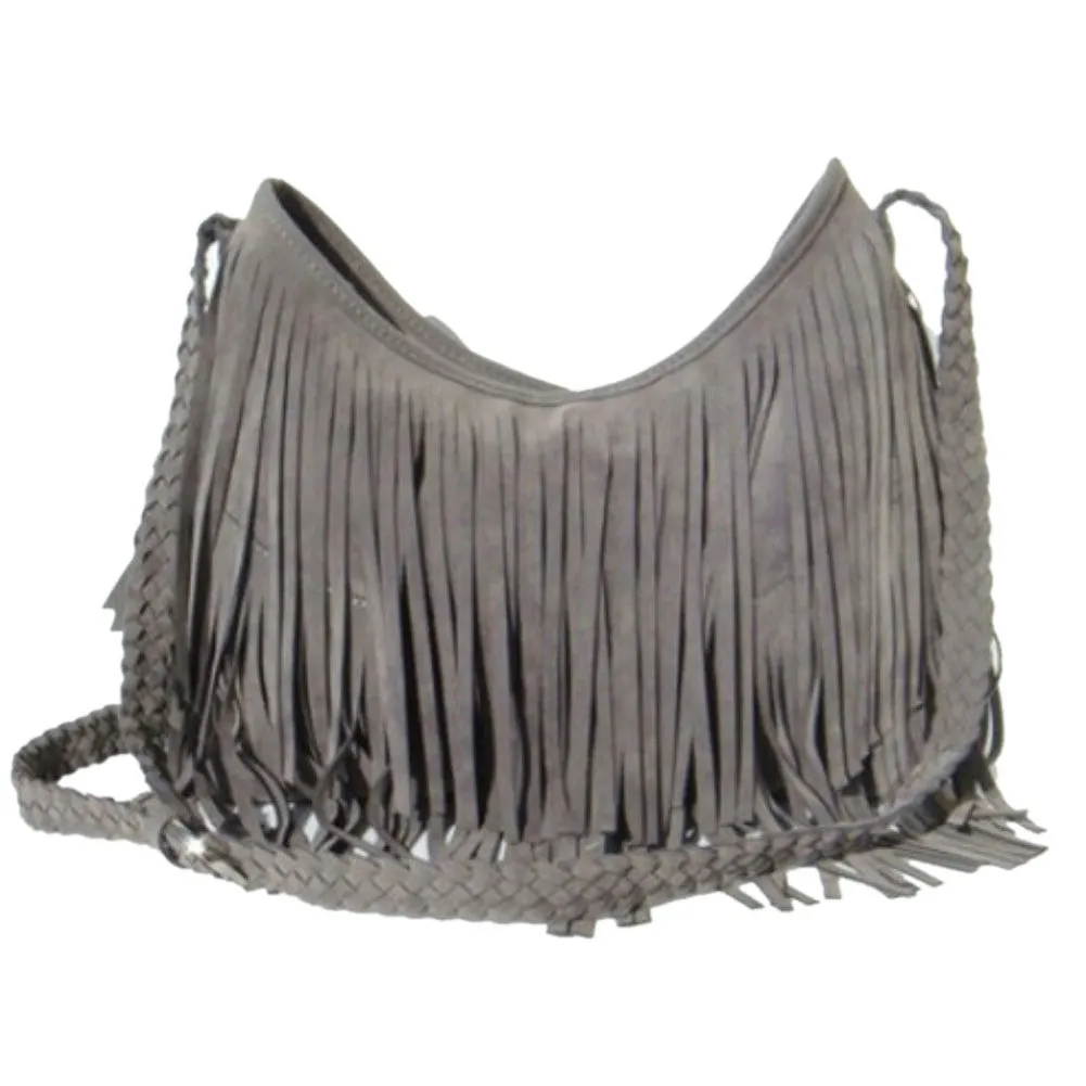 Hot Sale Fashion Women Suede Weave Tassel Shoulder Bag Messenger Bag Fringe Handbags High Quality