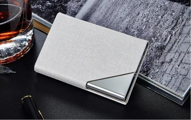 Itopkris Business ID Credit Card Holder For Women Men Fashion Brand Metal Aluminum Card Case PU Leather Rfid Wallet Porte Carte