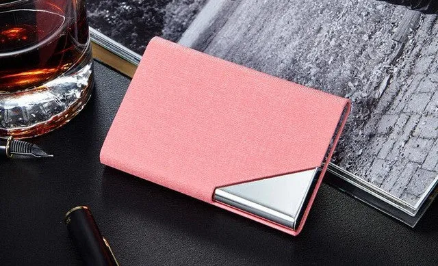 Itopkris Business ID Credit Card Holder For Women Men Fashion Brand Metal Aluminum Card Case PU Leather Rfid Wallet Porte Carte