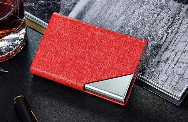 Itopkris Business ID Credit Card Holder For Women Men Fashion Brand Metal Aluminum Card Case PU Leather Rfid Wallet Porte Carte