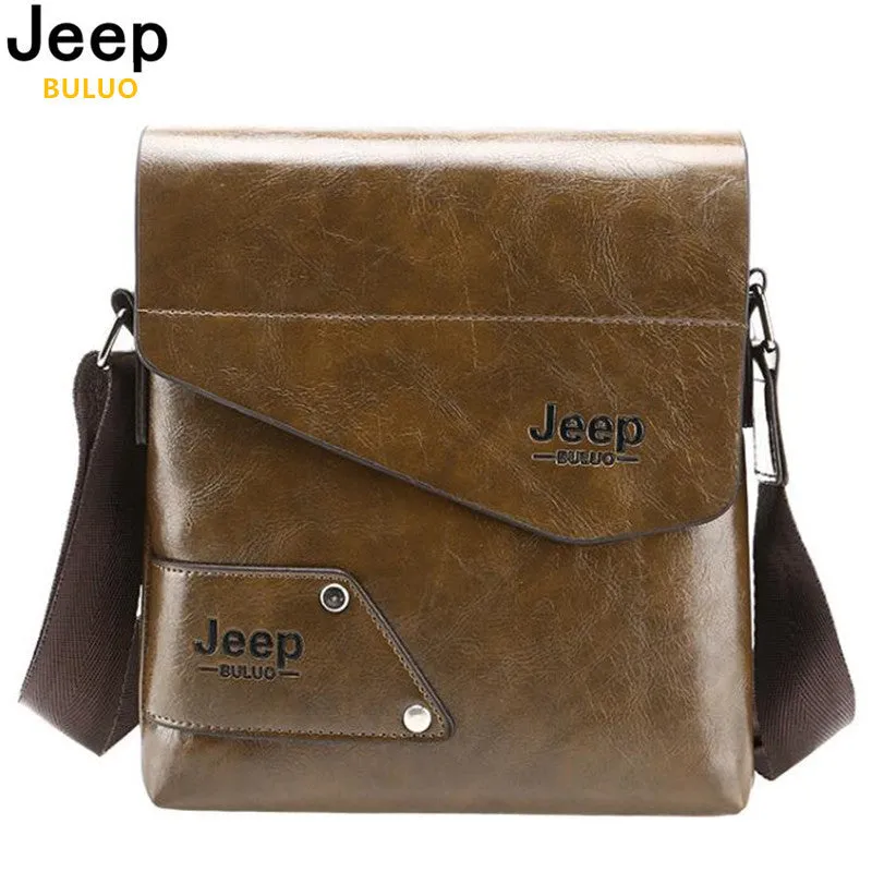 JEEP BULUO Man Messenger Bag PU Leather Male Shoulder Bags Famous Brand Fashion Casual Business Men's Travel Bags For IPAD 204