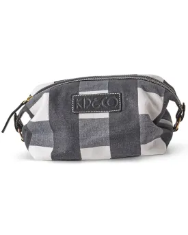 Kip & Co Black & White Gingham Toiletry Bag