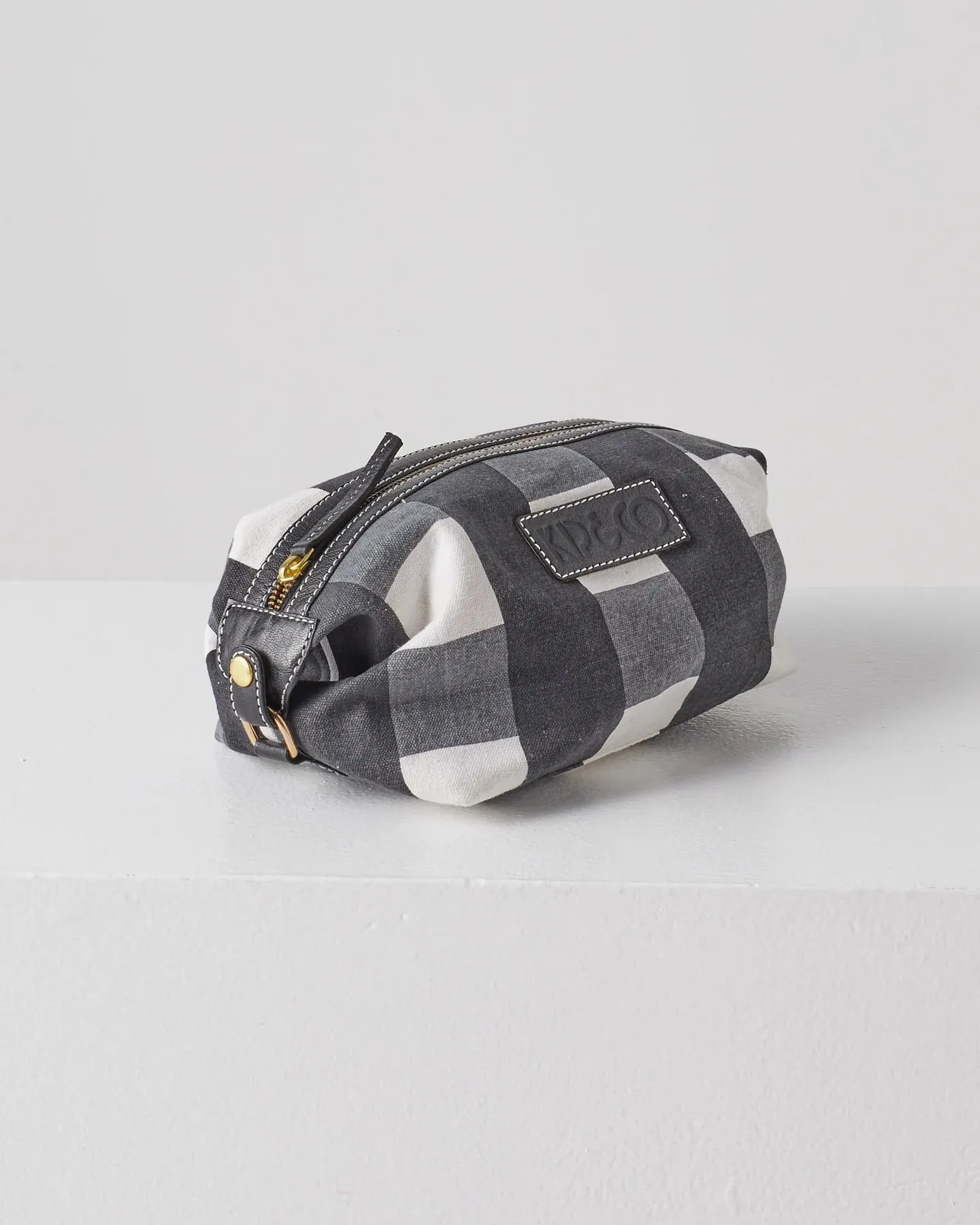 Kip & Co Black & White Gingham Toiletry Bag