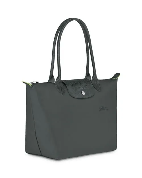 Le Pliage Medium Green Shoulder Bag Made from Longchamp Recycled Material , color Gray