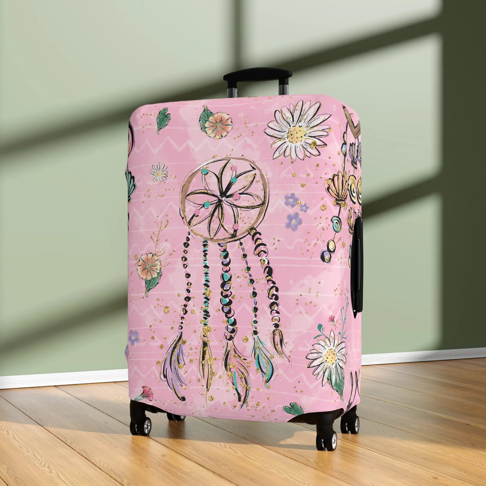 Luggage Cover, Pink Dreamcatcher