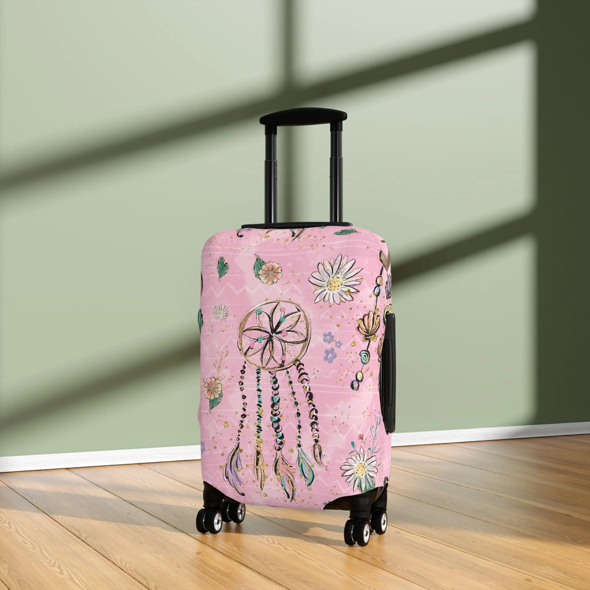 Luggage Cover, Pink Dreamcatcher