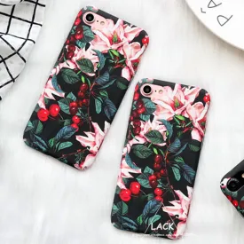 Luxury Cute Cartoon Flowers Floral Plastic Hard Phone Cases Back Cover Coque Funda For iPhone 6 Case For iphone 6S 7 7 Plus Capa