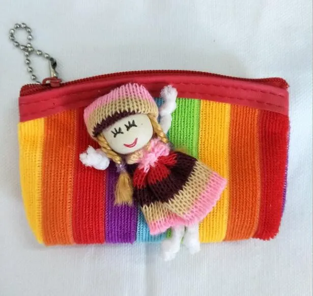 M070  Smll Creative Women Purses  Fashionable Cute Colorful Little Wood Girl Zero Wallet Purses Girl Women Gift Wholesale