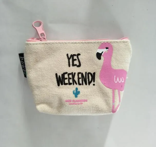 M111 2017 New Cute Women Purses Cartoon Bird Flamingo Obtrapezoid Coin Wallet Originality High Performance Price Ratio Card Bag