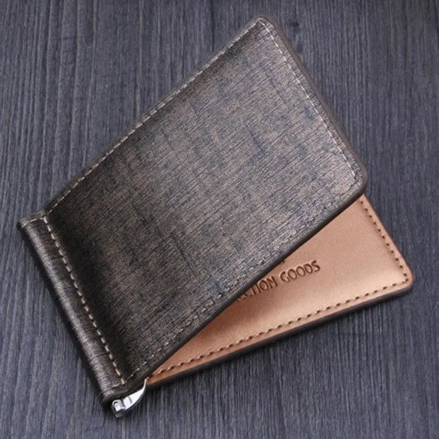 Men Bifold Business Leather Wallet  luxury brand famous ID Credit Card visiting cards wallet magic Money Clips 2017 hot