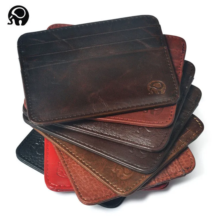 men Wallet Business Card Holder bank cardholder leather cow pickup package bus card holder Slim leather multi-card-bit pack bag