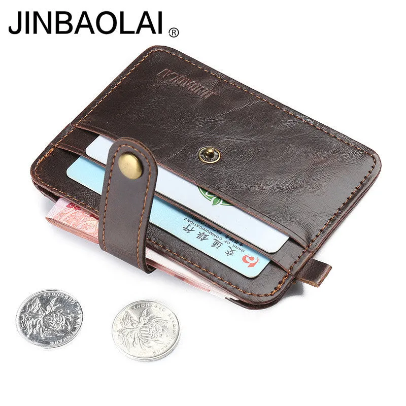 Mini wallets hasp small purse leather wallet men purses male clutch women crazy horse leather vintage style New