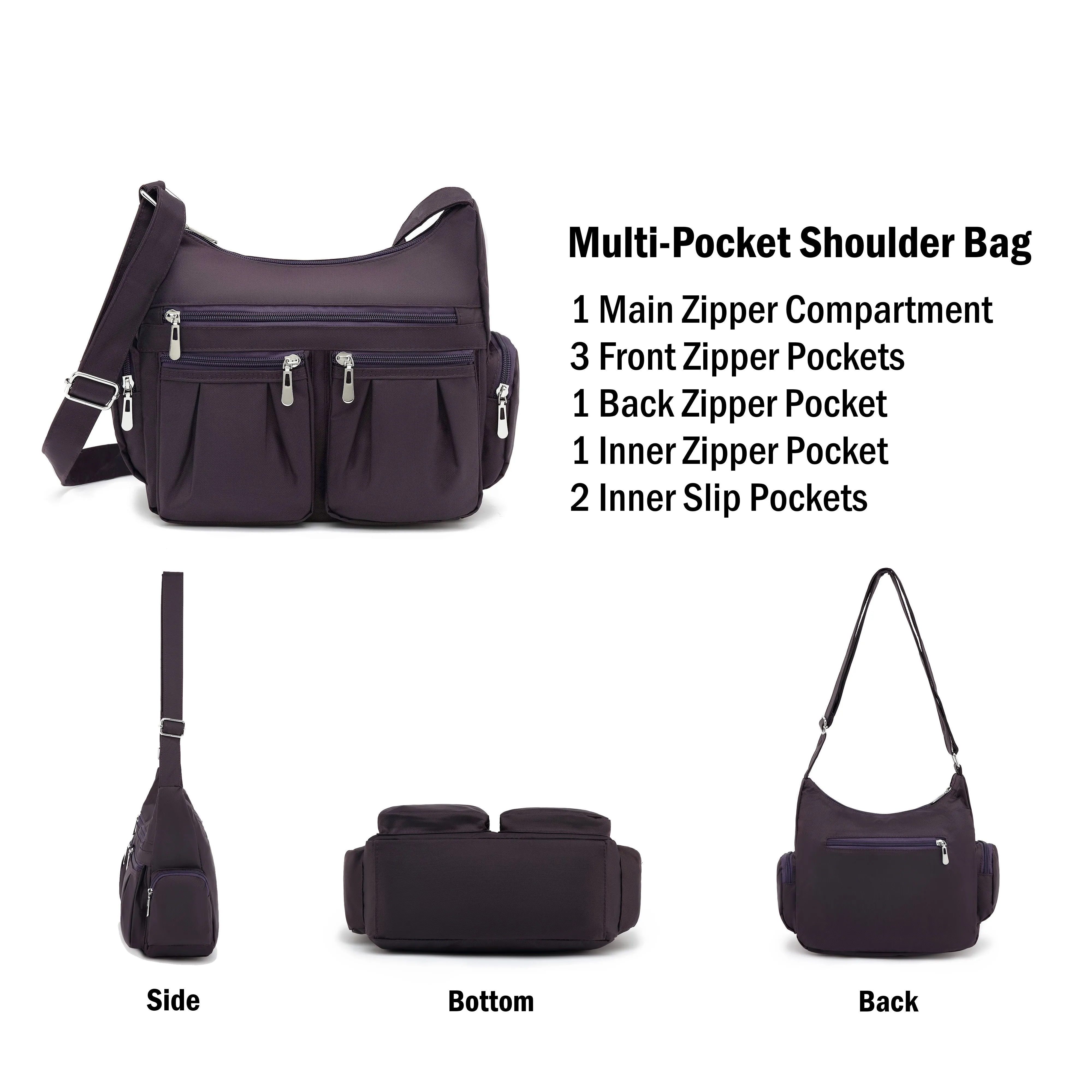 Multi Pocket Shoulder Bag H1407