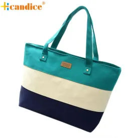 Naivety Handbags New Fashion Women Canvas Striped Totes Bags JUN7U drop shipping