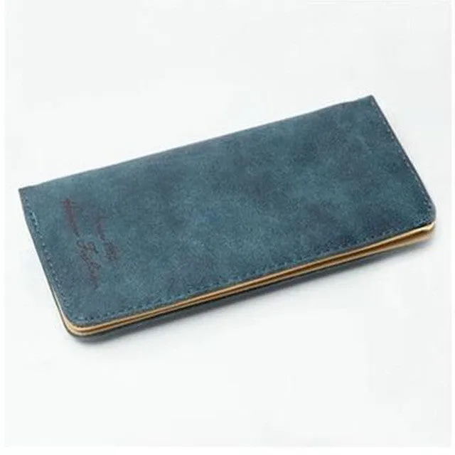 New Fashion Vintage Women Purse Female Slim Long Wallet Card Holder Bag Matte Leather Wallets  LBY2017