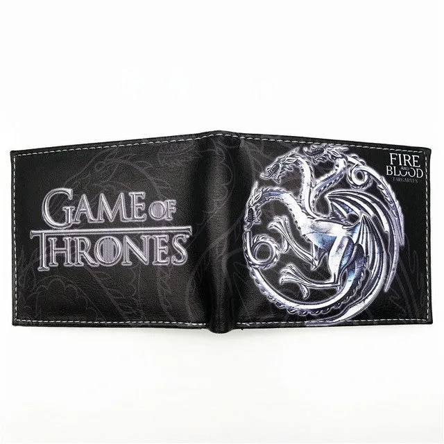 New PU Leather Wallet Game of Thrones Short Wallets With Card Holder Men And Women Purse Cartoon Wallet Dollar Price