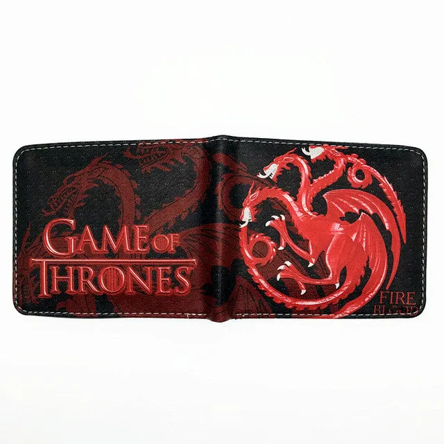 New PU Leather Wallet Game of Thrones Short Wallets With Card Holder Men And Women Purse Cartoon Wallet Dollar Price