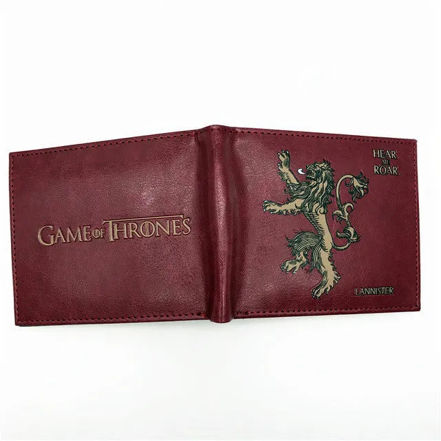 New PU Leather Wallet Game of Thrones Short Wallets With Card Holder Men And Women Purse Cartoon Wallet Dollar Price