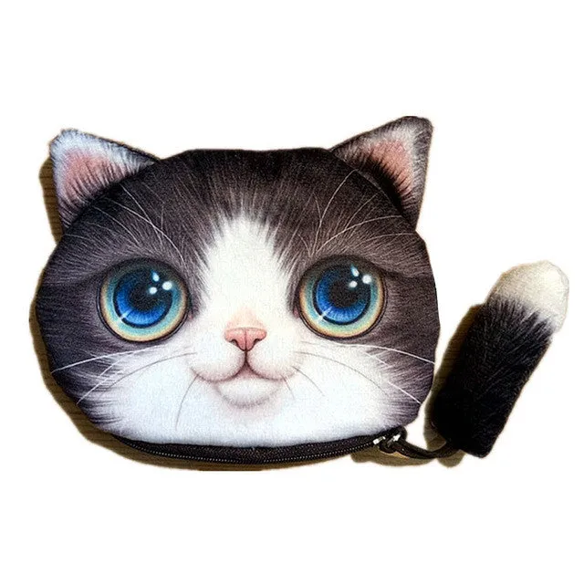 New Small Tail Cat Coin Purse Cute Kids Cartoon Wallet Kawaii Bag Coin Pouch Children Purse Holder Women Coin Wallet