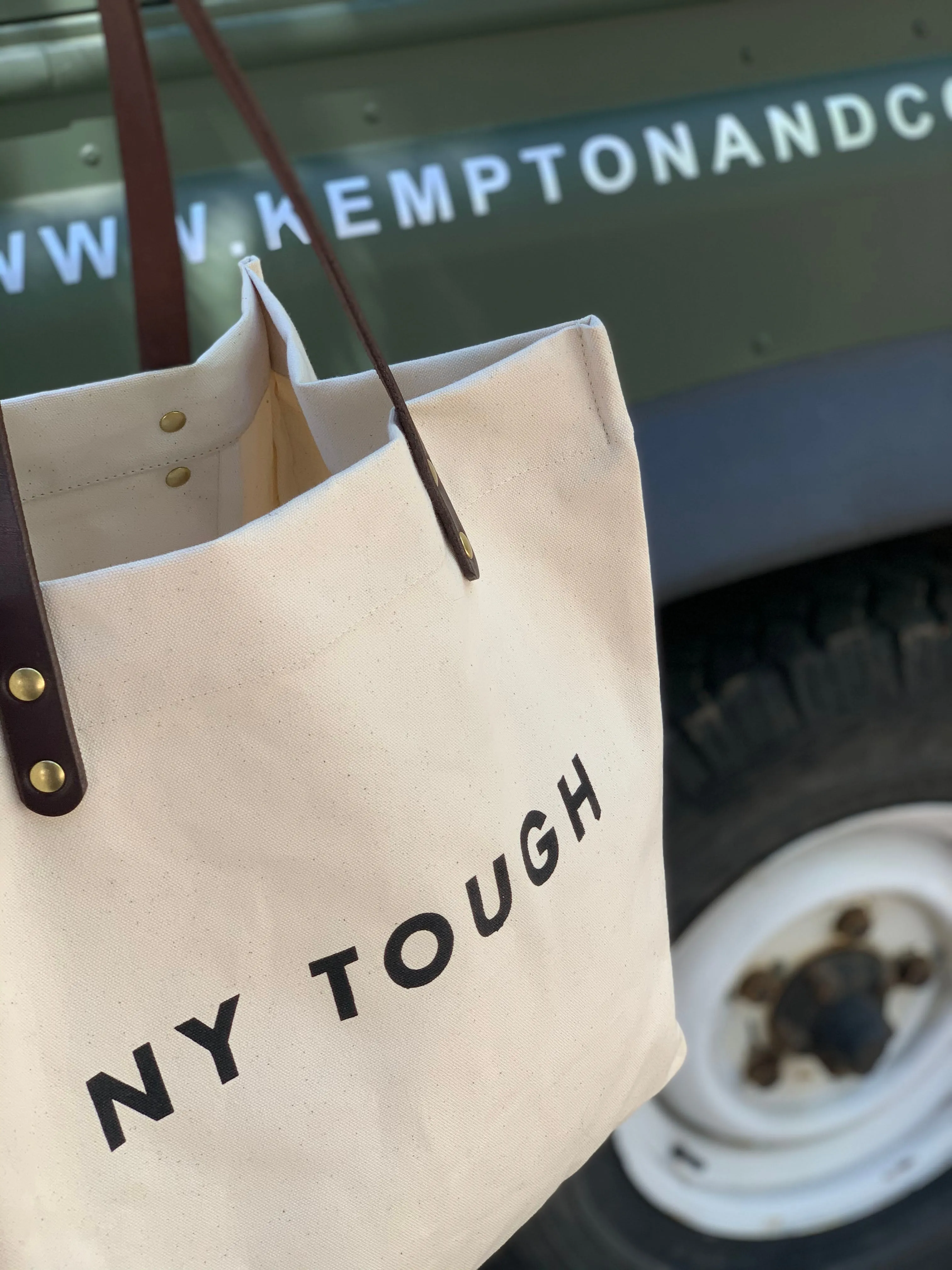 Ny Tough Ecru Canvas Tote