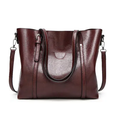 Oil Wax Leather Women Shoulder Bag