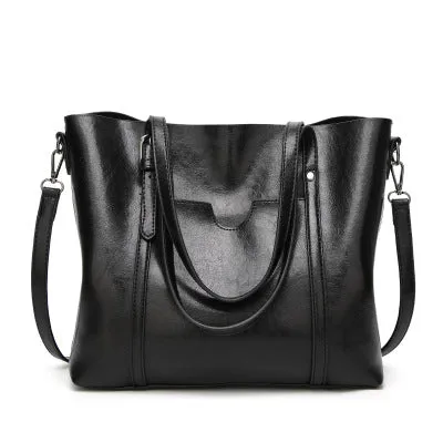 Oil Wax Leather Women Shoulder Bag