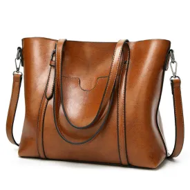 Oil Wax Leather Women Shoulder Bag