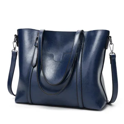 Oil Wax Leather Women Shoulder Bag