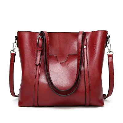 Oil Wax Leather Women Shoulder Bag