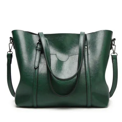 Oil Wax Leather Women Shoulder Bag