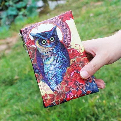 Owl Elephant giraffes Print coin purse,Ladies clutch change purse,Women cartoon zero wallet,Female Zipper coins bag wallet pouch