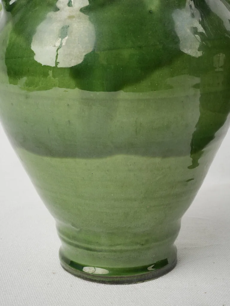 Pair of Early 20th Century Spanish Green Glazed Decorative Jug 13½"