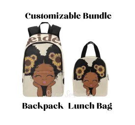 Personalized Sunflower Beauty Back Pack & Lunch Bag Bundle