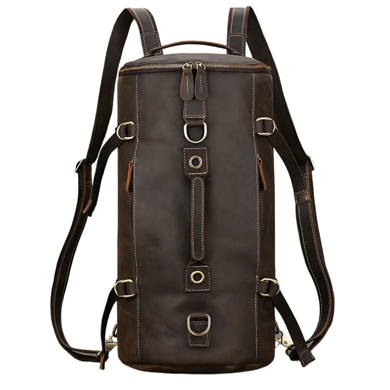 Premium Leather Bucket Backpack