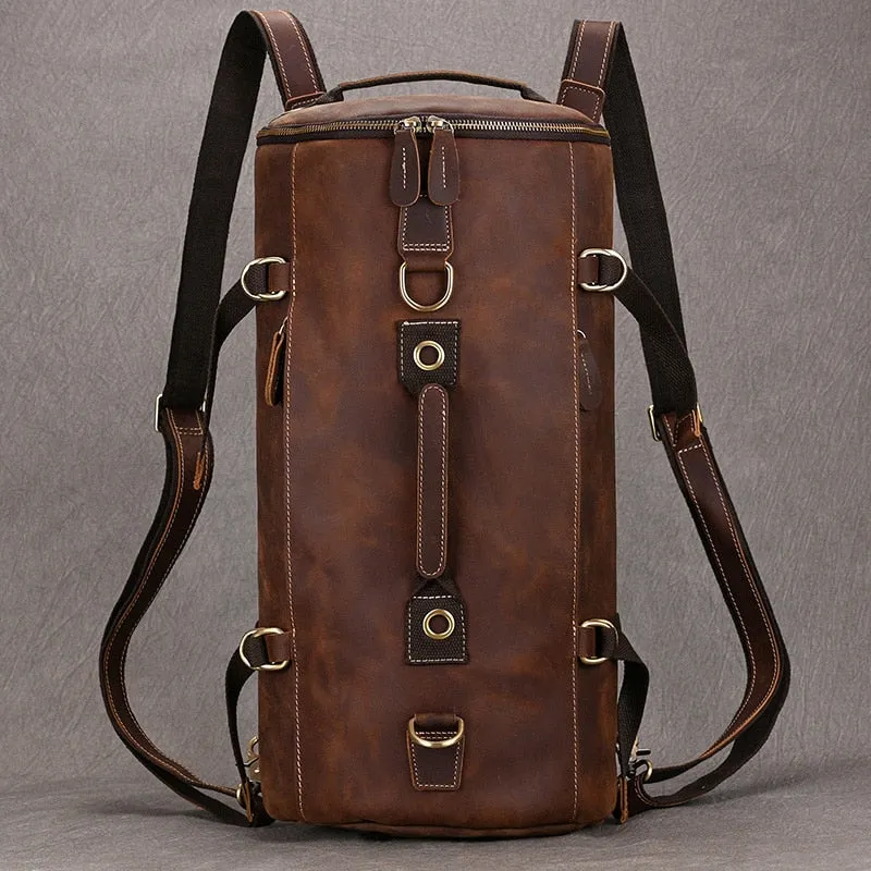 Premium Leather Bucket Backpack