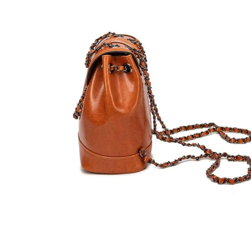 Retro Chain Shoulder Crossbody Backpack