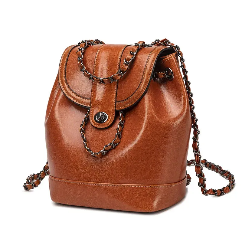 Retro Chain Shoulder Crossbody Backpack