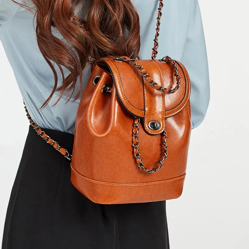 Retro Chain Shoulder Crossbody Backpack