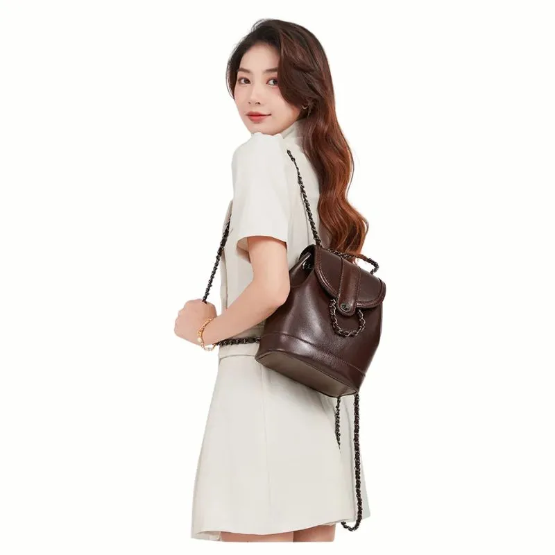 Retro Chain Shoulder Crossbody Backpack