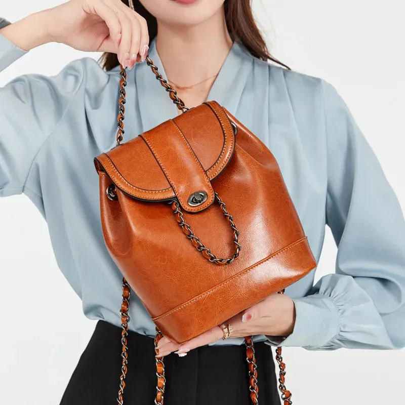 Retro Chain Shoulder Crossbody Backpack