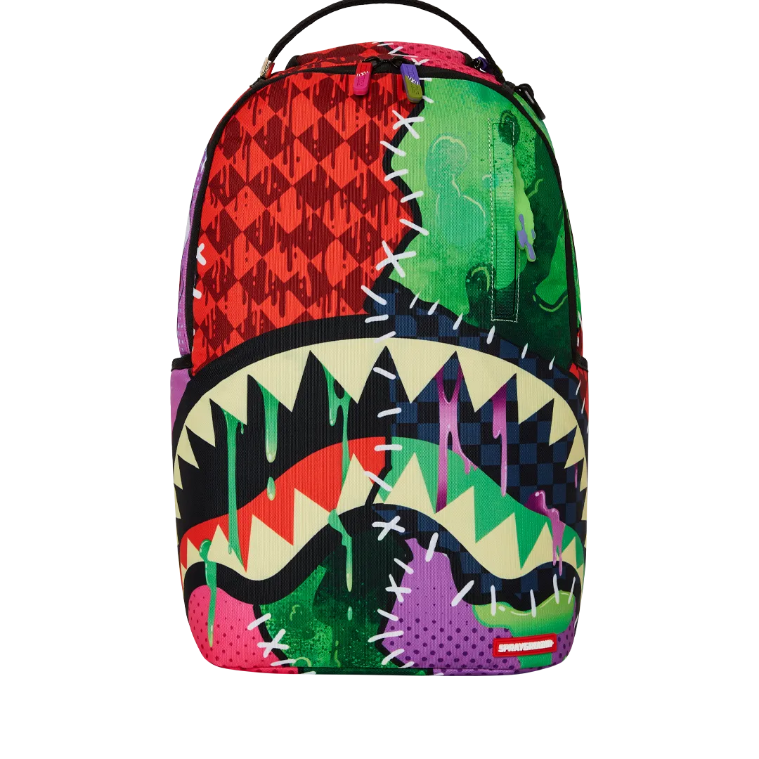 Sprayground Zombie Sharkpocalypse Backpack - Red / Green / Purple