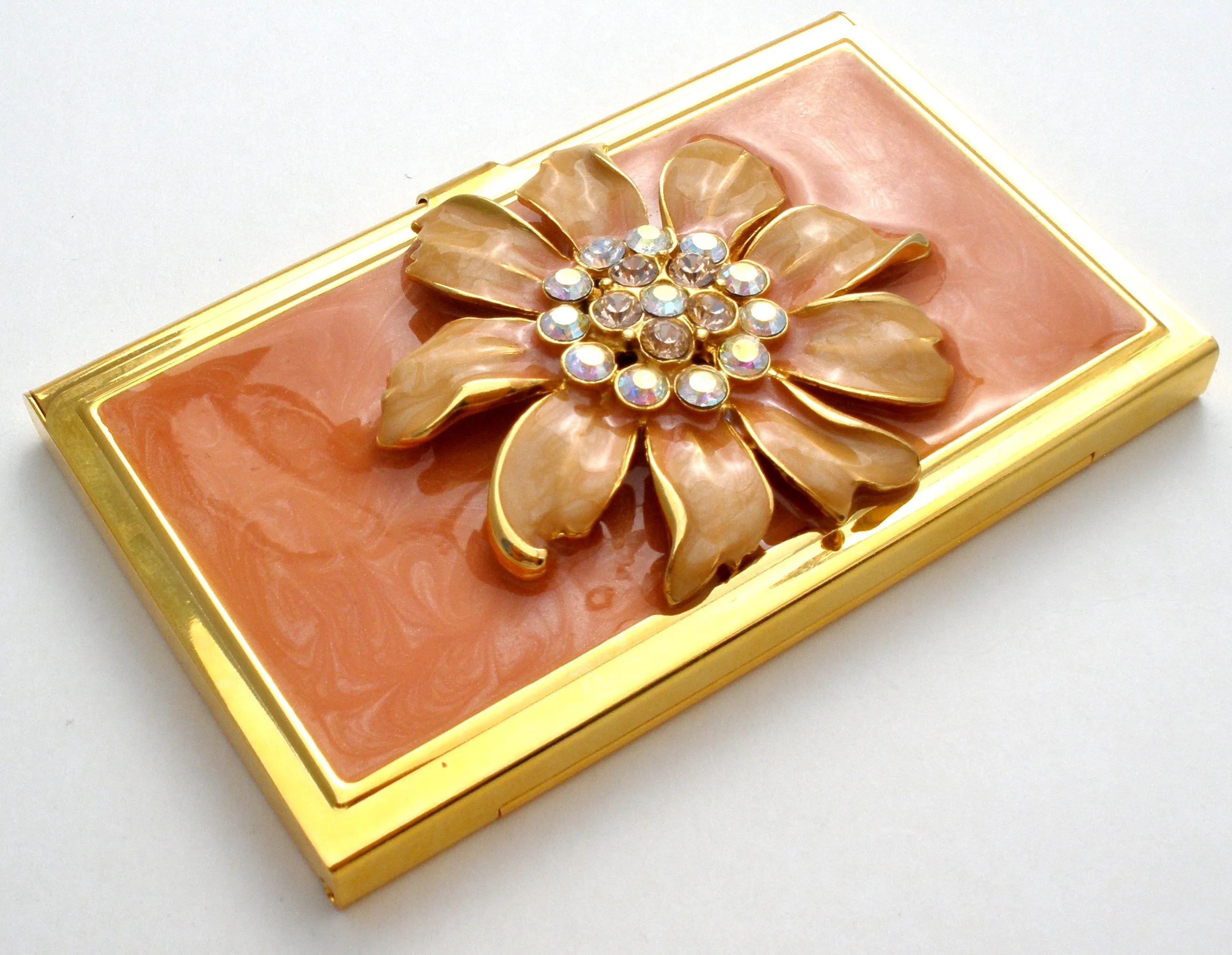 Spring Street Flower Enamel Rhinestone Card Holder