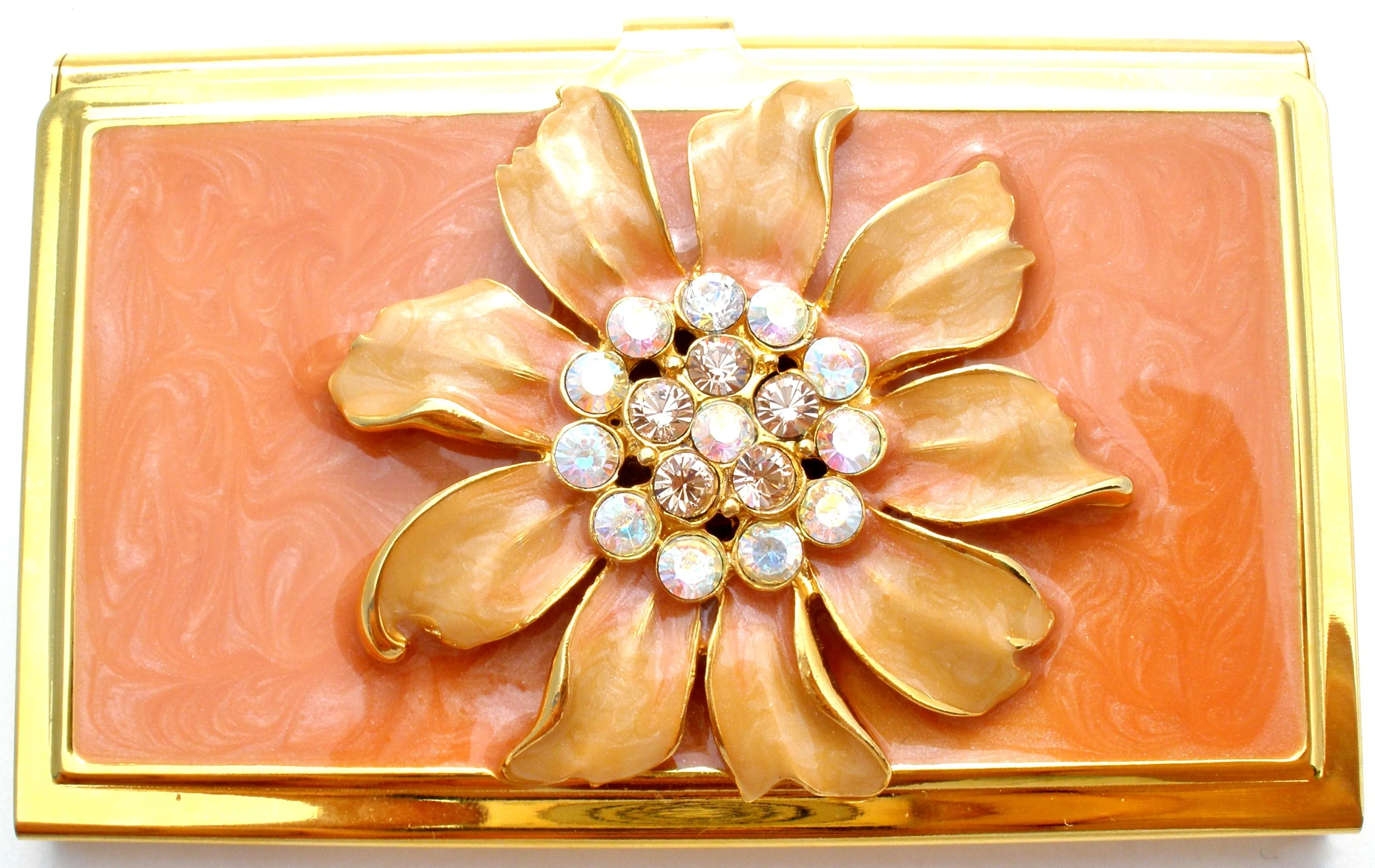 Spring Street Flower Enamel Rhinestone Card Holder