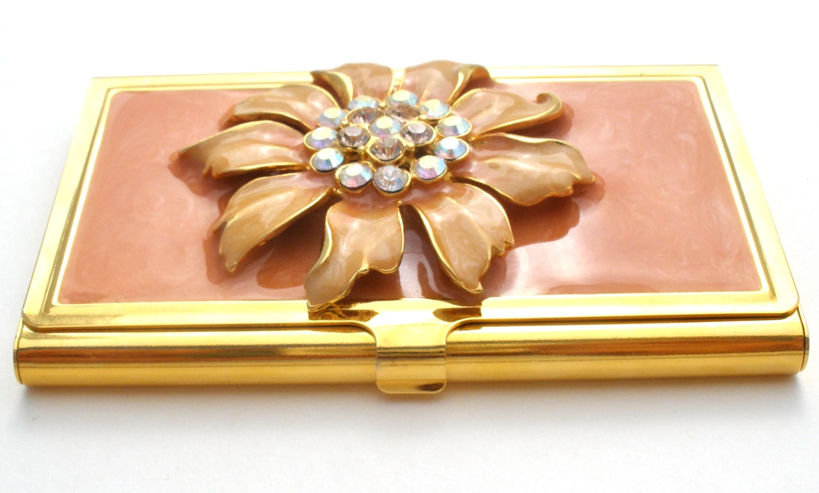 Spring Street Flower Enamel Rhinestone Card Holder