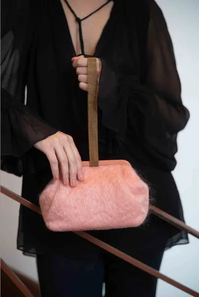 Susan Blush Mohair Clutch