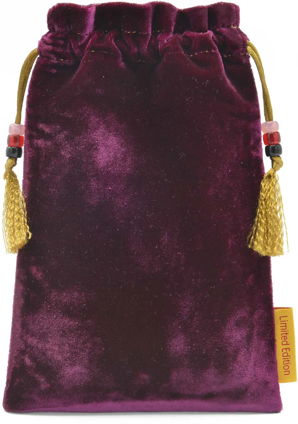 The Herald — limited edition tarot bag in rich claret silk velvet.