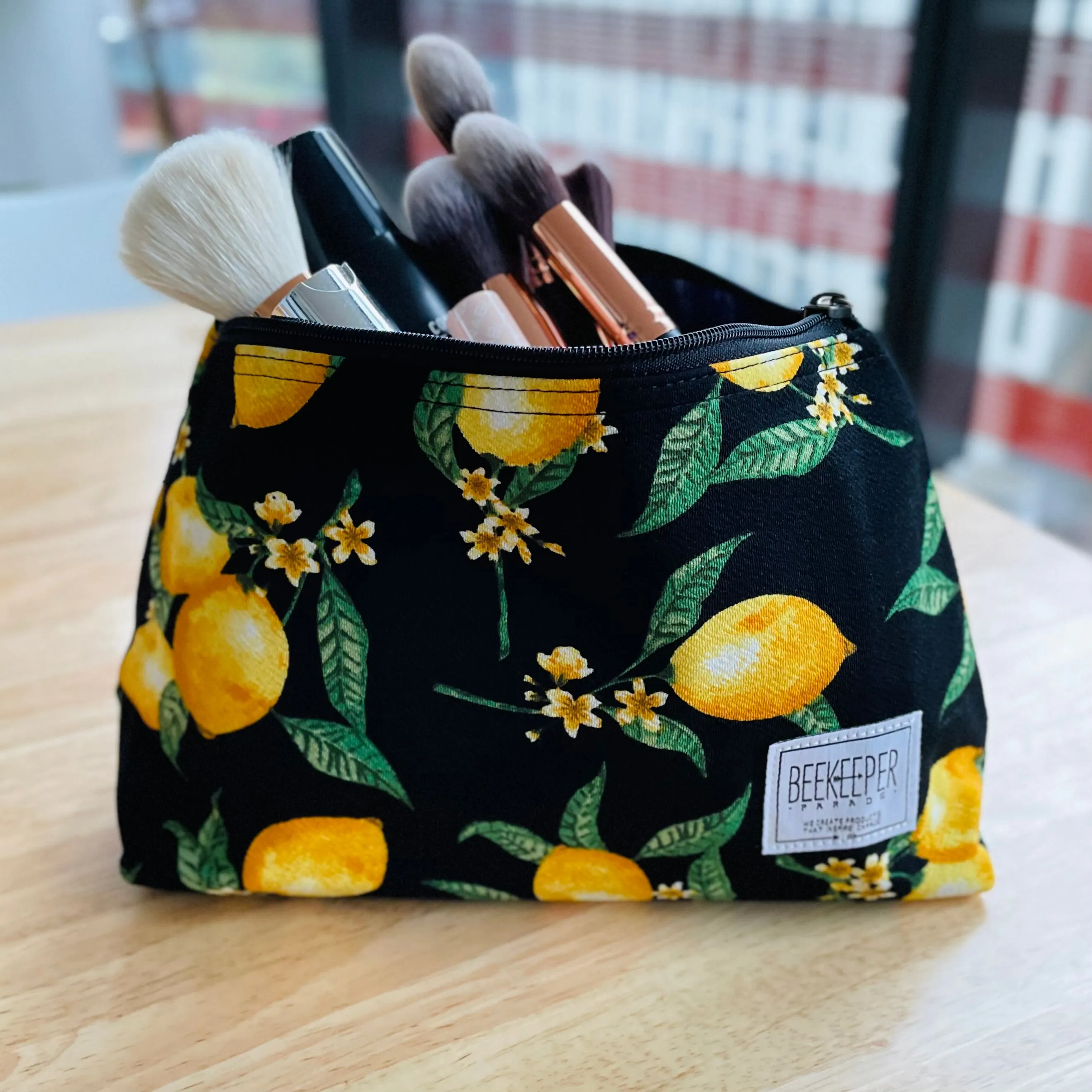 The Panda Black Corduroy 🐼 Large Toiletry   Makeup Bag