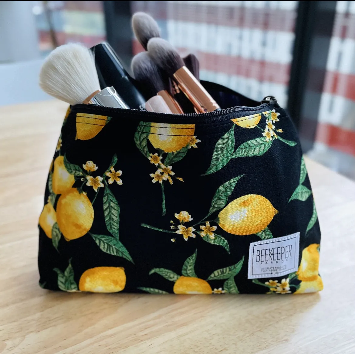 THE PANDA KHAKI CORDUROY Large Toiletry   Makeup Bag