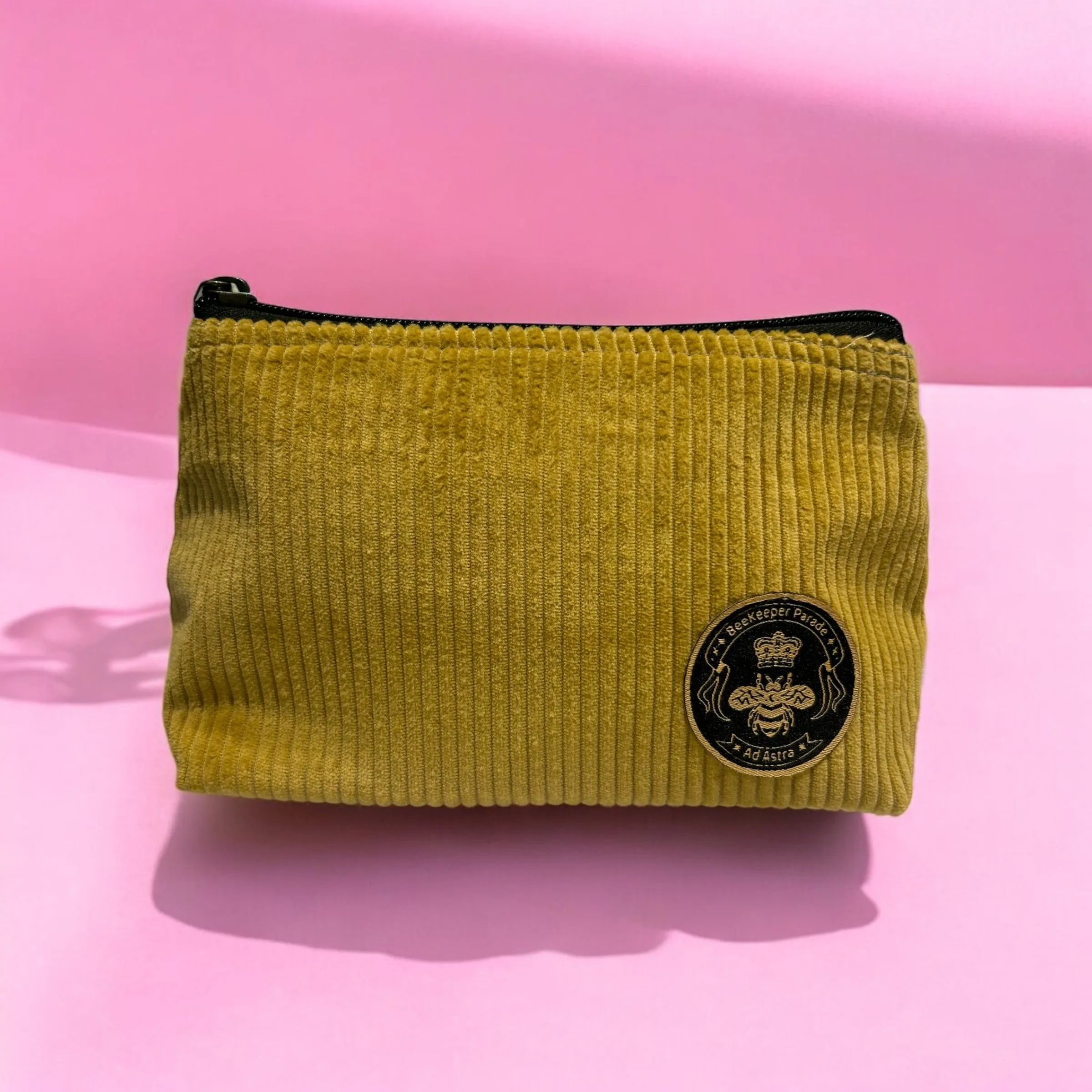 THE PANDA Mustard CORDUROY Small Toiletry   Makeup Bag